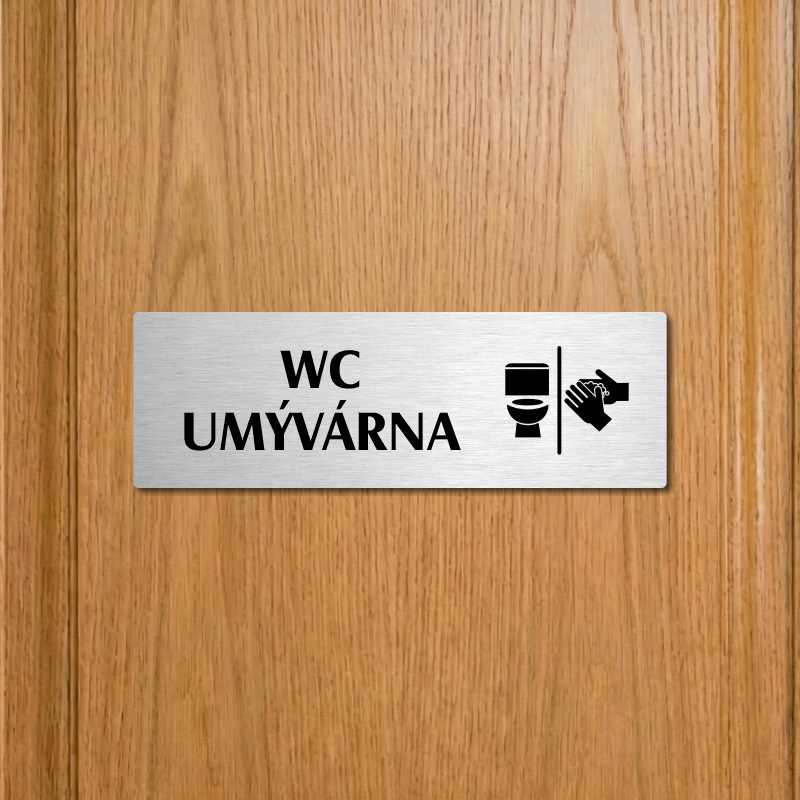 WC umývárna, 240x79mm, stříbrná popiska 